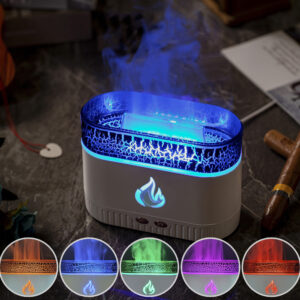 Diffuseur d'Arômes Flamme – Effet LED Multicolore, Humidificateur Ultrasonique Silencieux