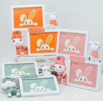 Cadre photo LOVE avec figurine mignonne – Décoration enfantine ou romantique