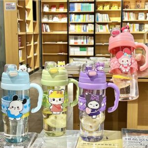 Gourde enfant 3D avec paille et anse – Plusieurs modèles disponibles (Chat, Lapin, Kuromi)