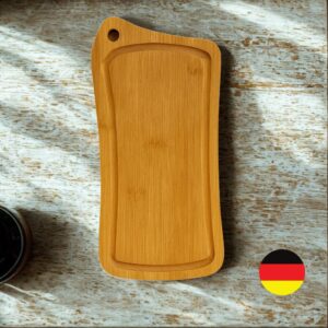Petite planche à découper en bambou naturel – 18 cm – design ergonomique