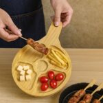 Plateau apéritif en bambou compartimenté – Design avec poignée – Naturel et pratique – Image 2