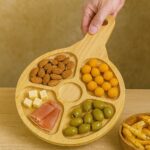 Plateau apéritif en bambou compartimenté – Design avec poignée – Naturel et pratique – Image 3