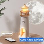 Veilleuse Phare avec Projection Lunaire et Haut-Parleur – Immersion Sonore et Visuelle