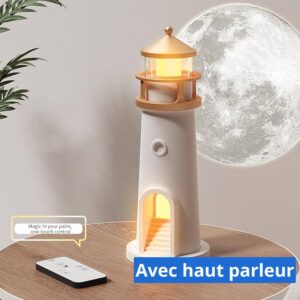 Veilleuse Phare avec Projection Lunaire et Haut-Parleur – Immersion Sonore et Visuelle