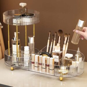 Organiseur de Maquillage à 2 Niveaux – Élégance Cristalline & Rangement Compact