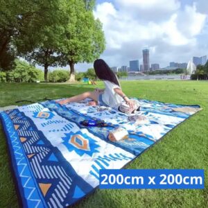 Couverture de Pique-Nique XXL 200 x 200 cm – Imperméable, Pliable et Design Bohème