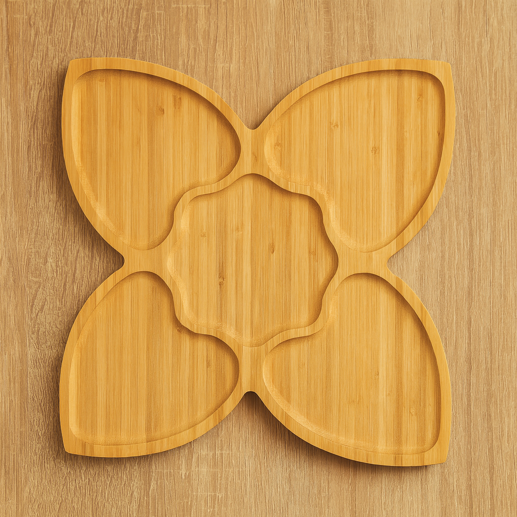 plateau bambou maroc,plateau apéritif maroc,plateau compartiment maroc,plateau design naturel maroc,vaisselle bambou maroc,déco table maroc,the good place maroc