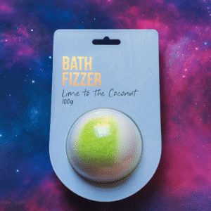 Boule de bain effervescente parfum citron vert & noix de coco – 100g – Relaxante & hydratante