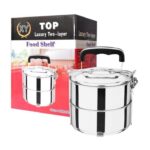 Boîte à Déjeuner Empilable 2 Niveaux – Acier Inoxydable, Portable & Isotherme - 13.4 cm – Image 3