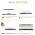 Diffuseur Humidificateur Effet Flamme – 8 Couleurs LED, Ultrasonique Silencieux - 250x68x92mm – Image 3