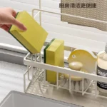 Égouttoir Organisateur Évier Cuisine – Porte-Serviettes Intégré, Rangement Éponges & Savon - 23x9x24 cm – Image 2