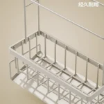 Égouttoir Organisateur Évier Cuisine – Porte-Serviettes Intégré, Rangement Éponges & Savon - 23x9x24 cm – Image 3