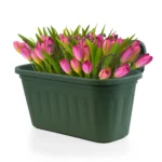 Jardinière suspendue balcon – Pot de fleurs double anse avec drainage – Résistante UV et gel – Image 4