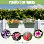 Jardinière suspendue balcon – Pot de fleurs double anse avec drainage – Résistante UV et gel – Image 5