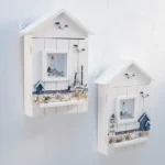 Porte-Clés Mural Cottage Marin – Boîte à Clés Décorative, Style Plage Chic - 29.5x18x5.3cm