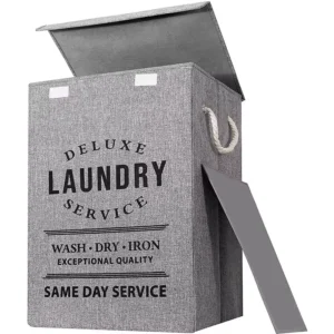 Panier à Linge Pliable 85L – Style "Laundry Service"