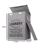 Panier à Linge Pliable 85L – Style "Laundry Service" – Image 6
