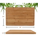 Planche à Découper Premium – Bambou Organique, Rainures Anti-Gouttes - 45x30 cm – Image 3