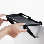 Support Organisateur Écran TV/Moniteur – Tablette Supérieure Ajustable, Rangement Astucieux - Noir – Image 4