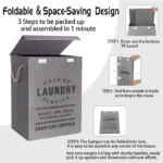 Panier à Linge Pliable 85L – Style "Laundry Service" – Image 3