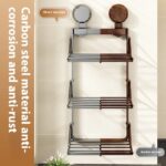 Étagère de Rangement Murale 3 Niveaux – Fixation Ventouse Ultra-Forte, Acier Carbone - 43x18x16.2 cm – Image 2