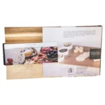 Planche de Service et de Découpe en Bois d’Acacia avec 3 Coupelles en Porcelaine – Tahari Home – Image 2