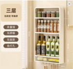 Étagère murale de cuisine 3 niveaux avec tiroirs – Rangement pratique sans perçage – Image 2