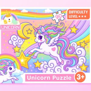 Puzzle Licorne – 90 pièces – Dès 3 ans