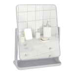 Miroir de Table Rectangulaire – Pivotant, Base de Rangement & Design Minimaliste - 21 cm