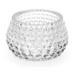 Porte-bougie Chauffe-plat – Verre Texturé Bulles, Design Élégant - Ø 8.5 cm, H 5.5 cm