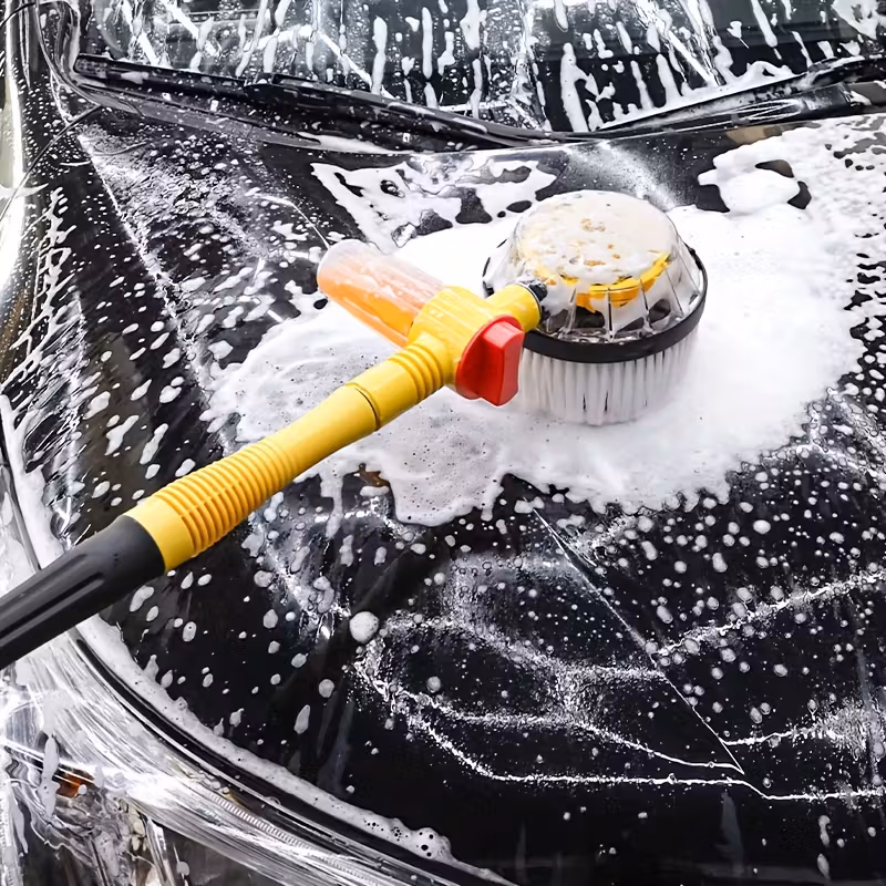 brosse rotative de lavage pour voiture – kit complet multifonction avec pulvérisateur de mousse intégré