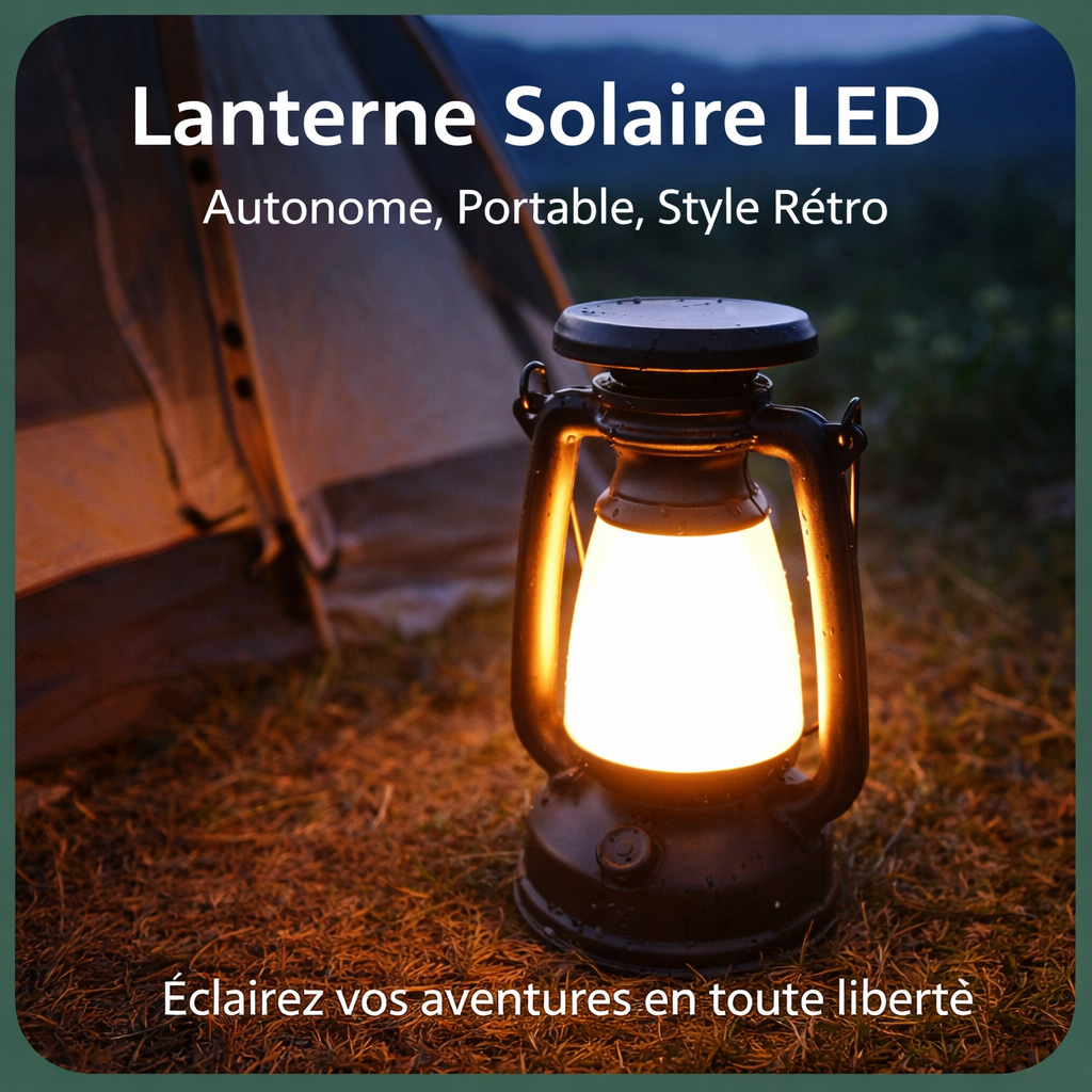 lanterne solaire led – autonome, portable, style rétro