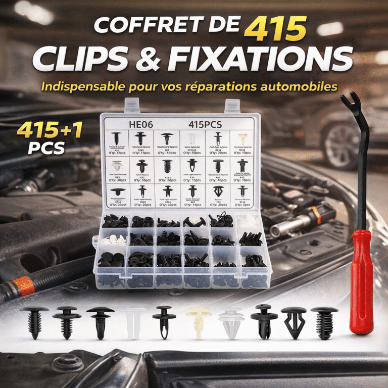 kit de clips de fixation auto 415+1 pièces – universel pour voiture avec outil de dépose inclus