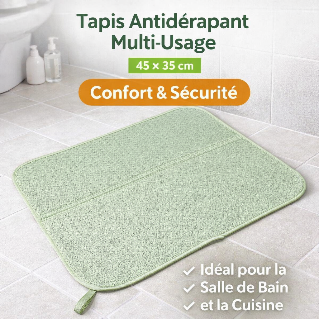 tapis antidérapant multi usage 45×35 cm – confort & sécurité pour salle de bain et cuisine au maroc