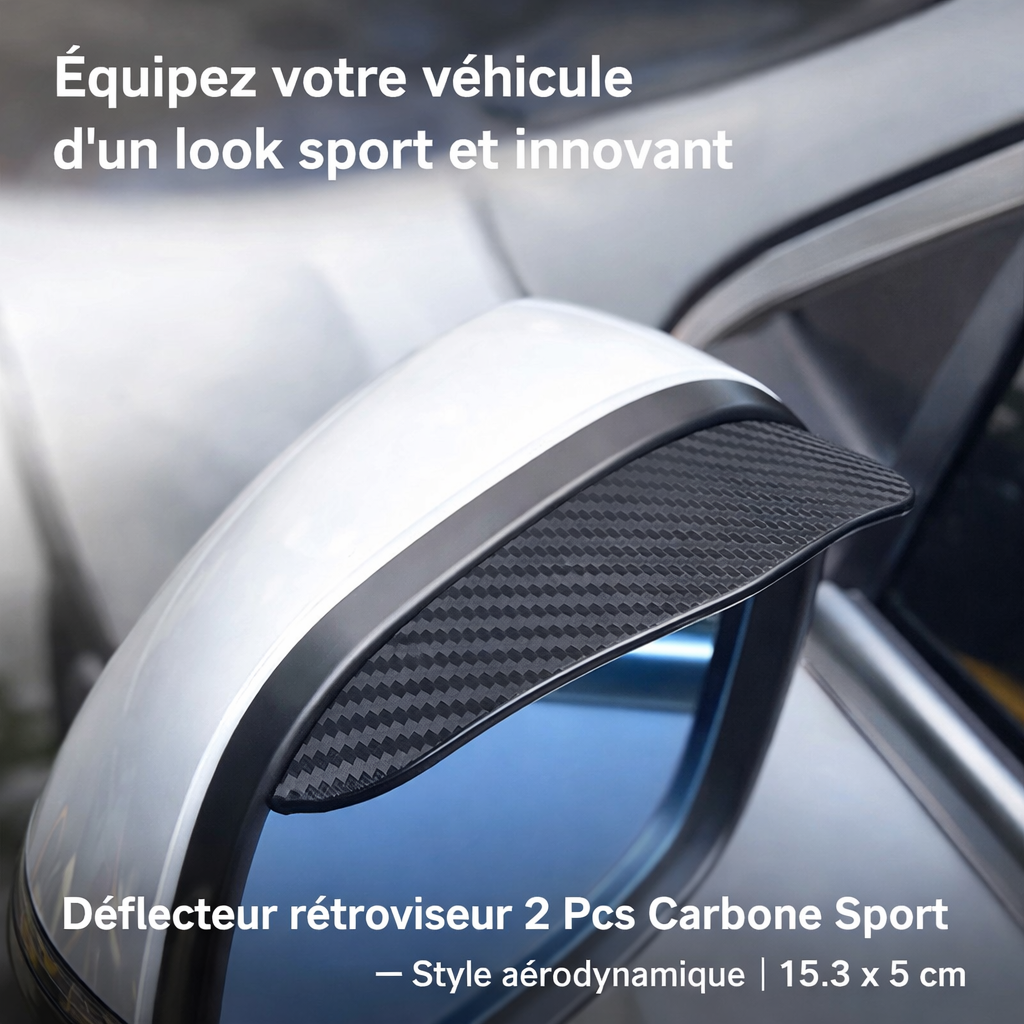 déflecteur rétroviseur2 pcs carbone sport – style aérodynamique, protection Élégante 15.3 x 5 cm