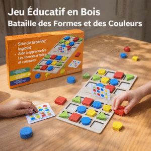 jeu Éducatif en bois – bataille des formes et des couleurs (shape four color battle)