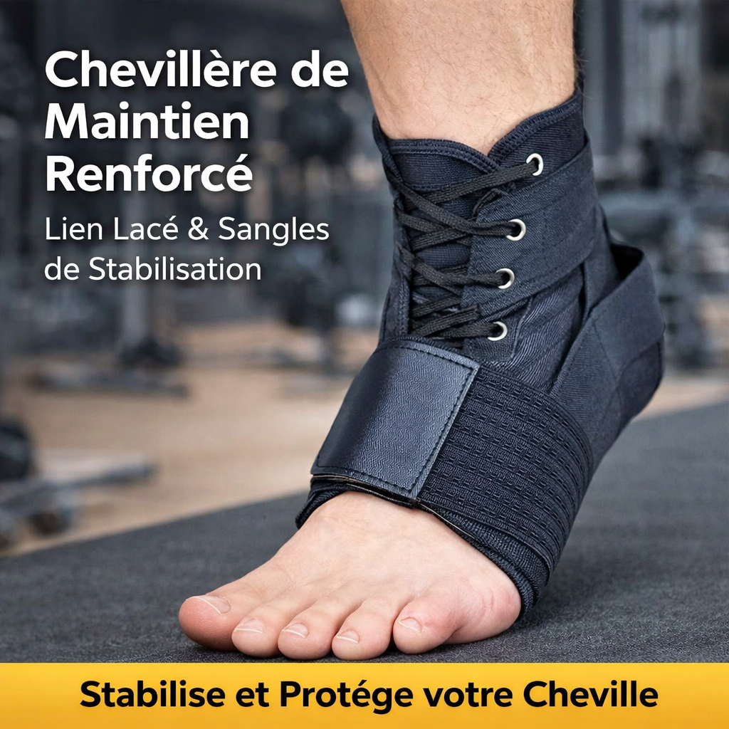 chevillère de maintien renforcé – lien lacé & sangles de stabilisation | no8743