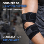 coudière de maintien ouverte avec sangles réglables – stabilisation articulaire – no8730