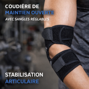 coudière de maintien ouverte avec sangles réglables – stabilisation articulaire – no8730