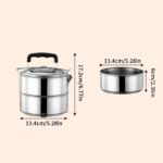 Boîte à Déjeuner Empilable 2 Niveaux – Acier Inoxydable, Portable & Isotherme - 13.4 cm – Image 4