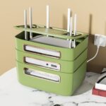 Boîte Cache-Routeur & Organisateur de Câbles – Design Épuré (Vert)