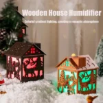 Humidificateur Maison en Bois LED – Diffuseur d’Atmosphère Colorée & Décor de Noël