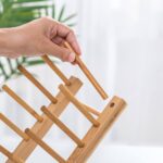 Support à Assiettes en Bambou – Égouttoir & Range-vaisselle Naturel, 8 Fentes – Durable, Stable et Facile à Monter – Image 5