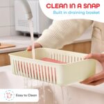 Boîte de Conservation Multifonction avec Panier de Drainage – Grande Capacité 25.5 cm | Rangement Fruits & Légumes – Antifuite, BPA Free – Image 4