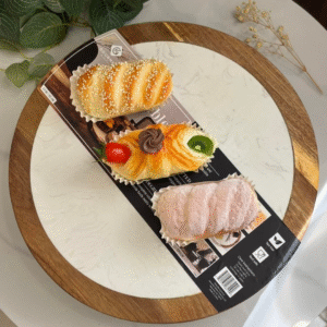 Plateau Tournant de Cuisine – Bois d'Acacia & Marbre, Rotation 360° - 33 cm