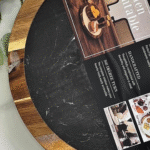 Plateau Tournant de Cuisine – Bois d'Acacia & Marbre, Rotation 360° - 33 cm – Image 2