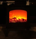 Cheminée Électrique Décorative – Effet Flamme 3D Réaliste, Design Vintage Bronze – Image 4