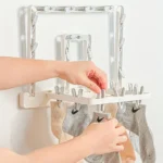 Séchoir Mural Pliable – 22 Pinces , Ultra Compact