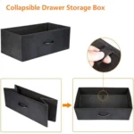 Boîte de Rangement Pliable – Tissu Robuste, Poignée en Bois - 34.9x29x14.3 cm – Image 2