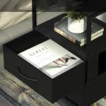 Boîte de Rangement Pliable – Tissu Robuste, Poignée en Bois - 34.9x29x14.3 cm